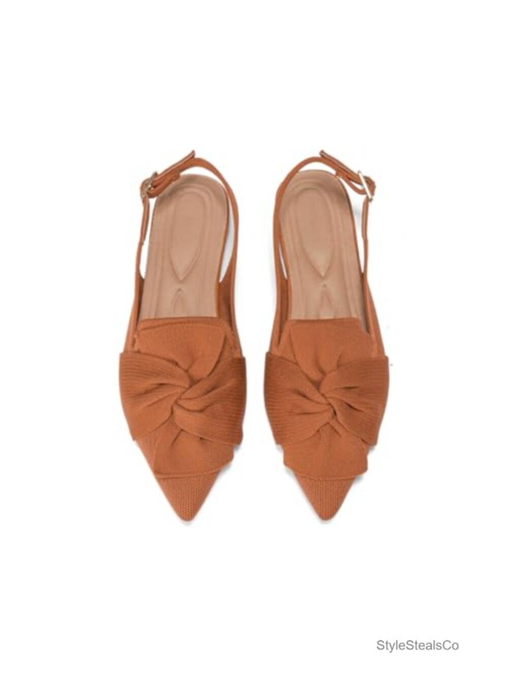 Women's Knit Pointed Toe Flats Comfortable Dressy Slingback Shoe